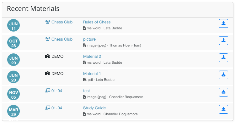 Dashboard Materials